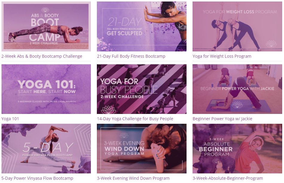 YogaDownload online programs and packages