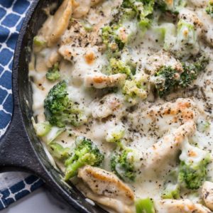 Keto Chicken Alfredo with Broccoli