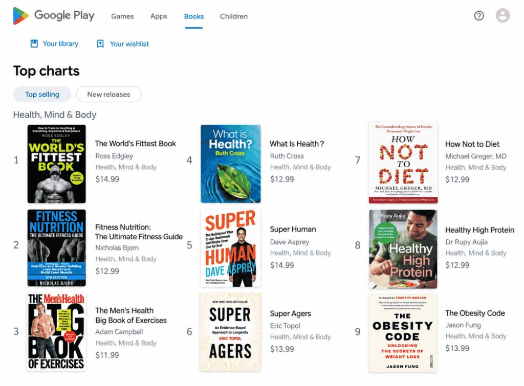 Google Play Health Books review by Mr. Healthy & Ms. Exercise